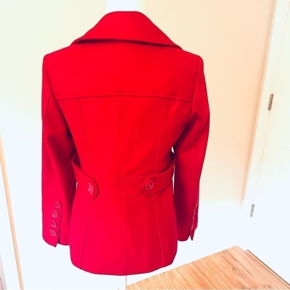 ๐ฅ Guess Jeans Red Wool Peacoat โ Women's Size M Jacket Coat. - Picture 11 of 11